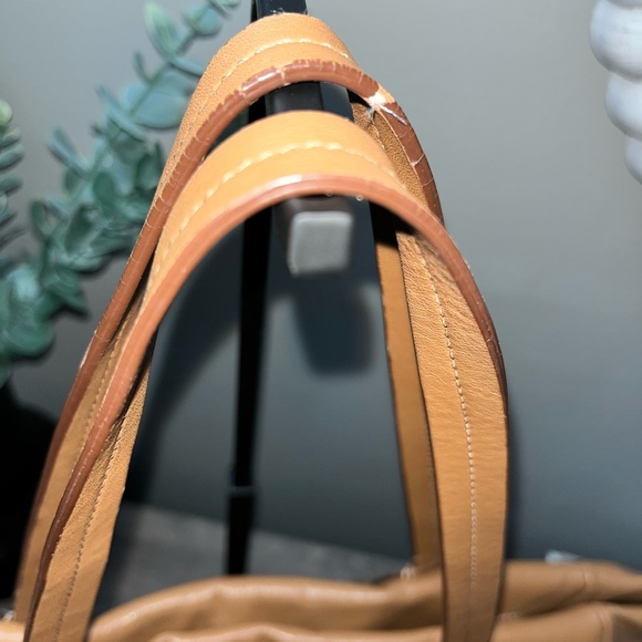 Coach Tan Leather Tote with Gold Accents - Picture 5 of 10